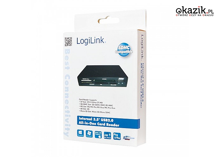 LogiLink: Czytnik kart pamięci, USB2.0, wewnętrzny 3,5"