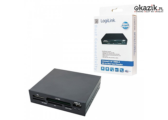 LogiLink: Czytnik kart pamięci, USB2.0, wewnętrzny 3,5"