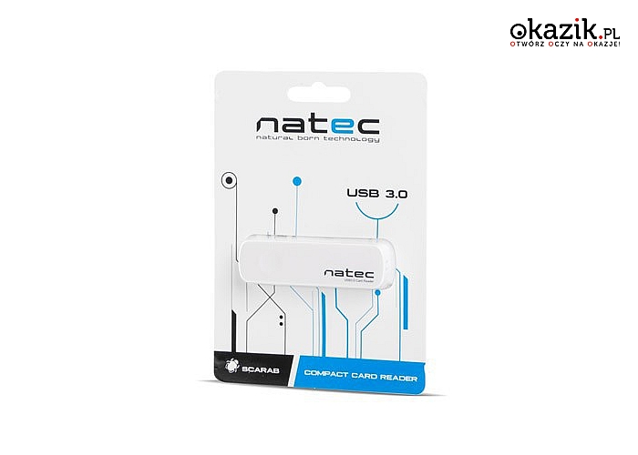 NATEC: Czytnik kart pamięci Natec SCARAB SD/Micro SD USB 3.0 biały