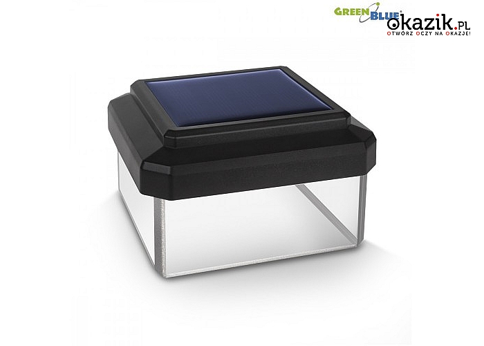 GreenBlue: Lampa solarna na słupek LED 80*80 GB127 - daszek kopertowy