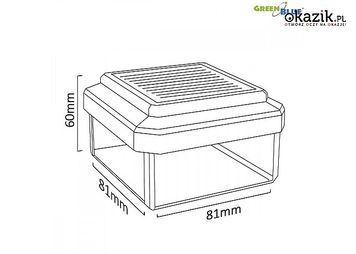 GreenBlue: Lampa solarna na słupek LED 80*80 GB127 - daszek kopertowy