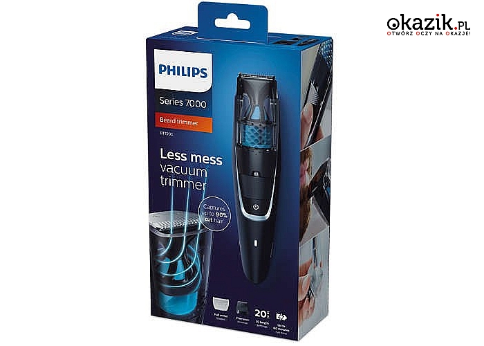 Philips: Trymer do brody z opcją zasysania zarostu BT7205/15