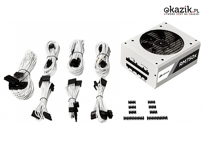 Corsair: RMX Series 750W Fully- Modular 80Plus GOLD RMx White Series. RM750x