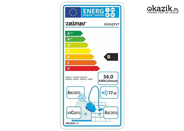 Zelmer: Odkurzacz workowy JUPITER  ZVC427VT