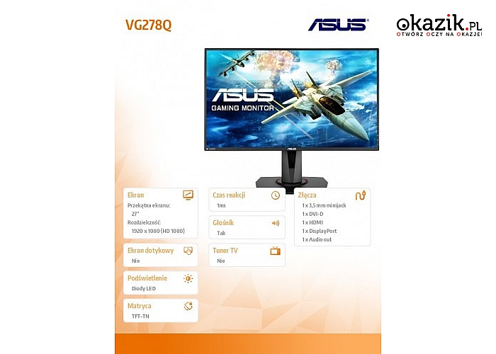 Asus: Monitor 27 LED VG278Q