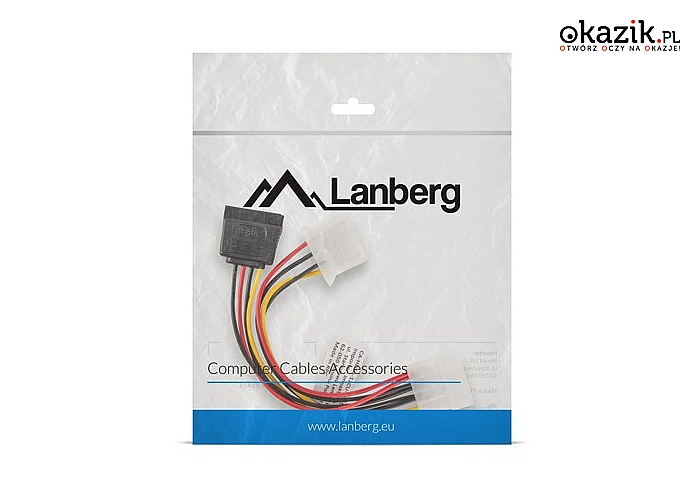 LANBERG: Kabel Molex zasilający - Molex + SATA M/F 15cm