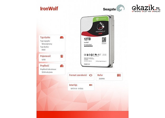 Seagate: IronWolf  12TB  3,5'' ST12000VN0007