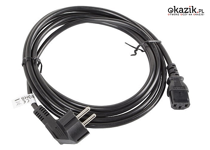 LANBERG: Kabel zasilający CEE 7/7 - IEC 320 C13 VDE 3M czarny