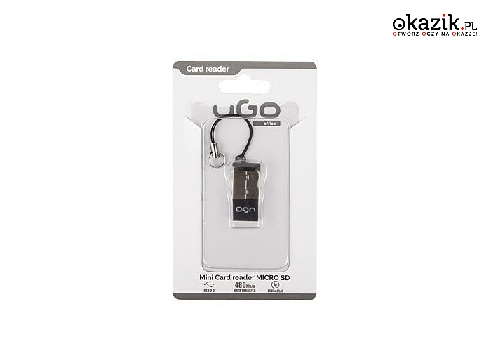 UGo: Mini czytnik micro SD 480 MB/s Aluminium