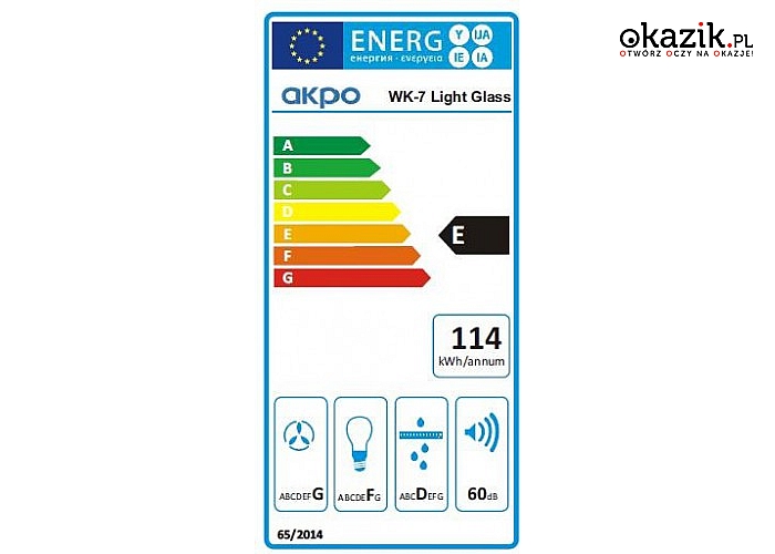 Akpo: Okap WK-7 Light glass 60 czarny