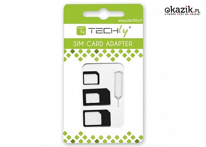 Techly: Adapter karty SIM (nano, micro) + kluczyk
