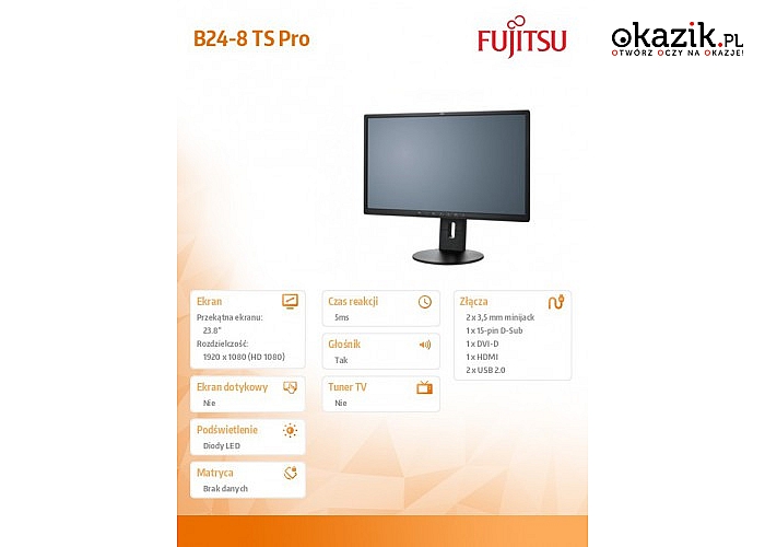 Fujitsu: Monitor 23.8 DisplayB24-8TS Pro S26361-K1577-V160