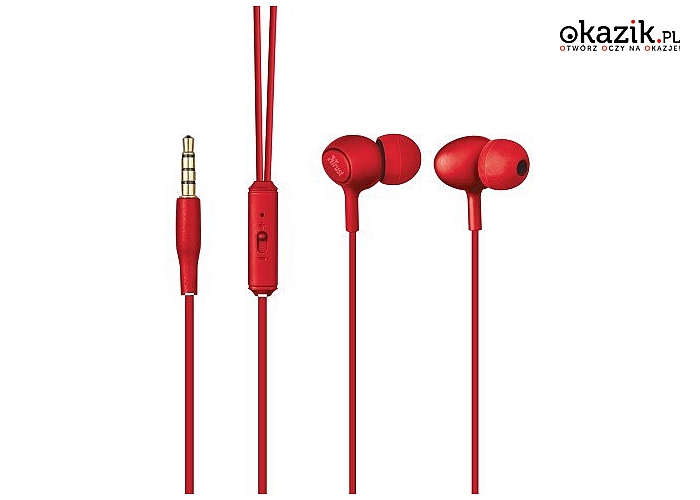 Trust: Ziva In-ear Headphones with microphone red
