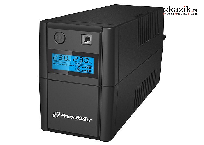 PowerWalker: UPS LINE-INTERACTIVE 850VA 2X 230V PL OUT, RJ11 IN/OUT, USB, LCD