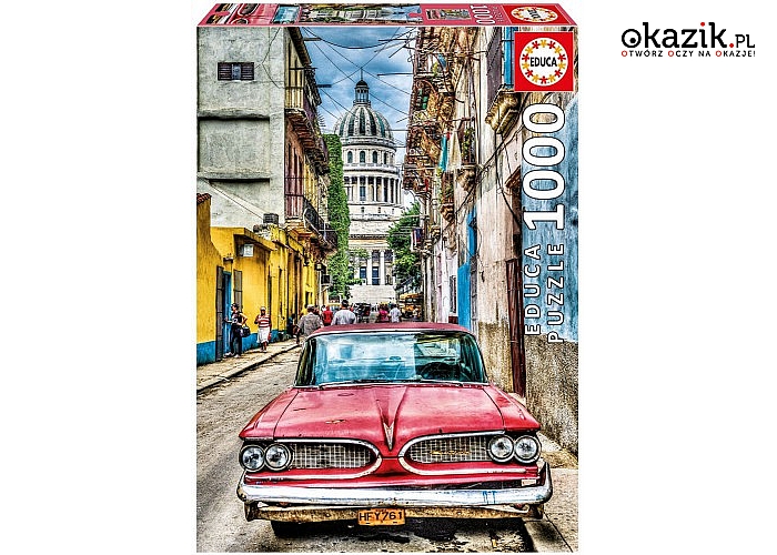Educa: Puzzle 1000 elementów, Vintage Car in old Havana