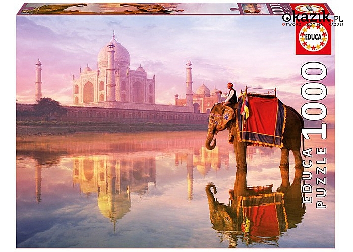 Educa: Puzzle 1000 elementów, Elephant at Taj Mahal