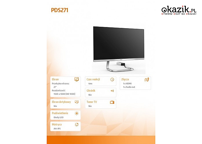 AOC: Monitor 27 PDS271 IPS HDMI Porsche Design