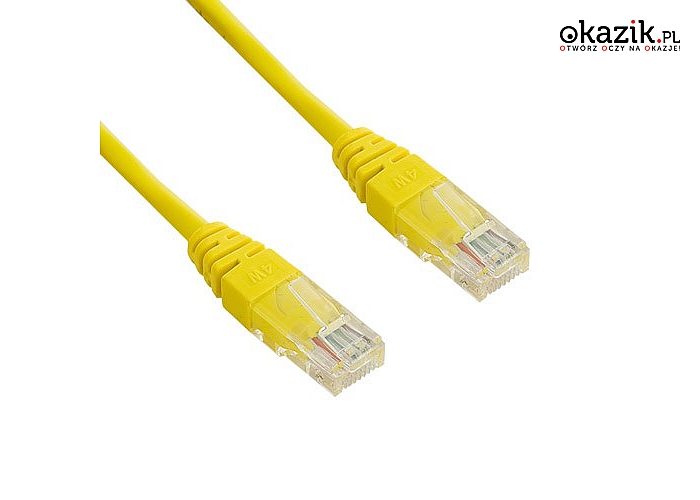 4world: Kabel sieciowy KAT.5 UTP żółty 15m