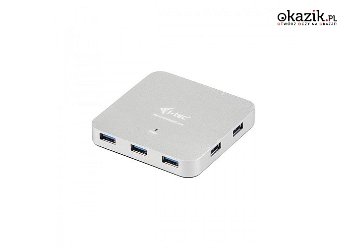 i-tec: USB 3.0 Metal Charging HUB 7 Portów z zasilaczem, Plug & Play, funkcja ładowania