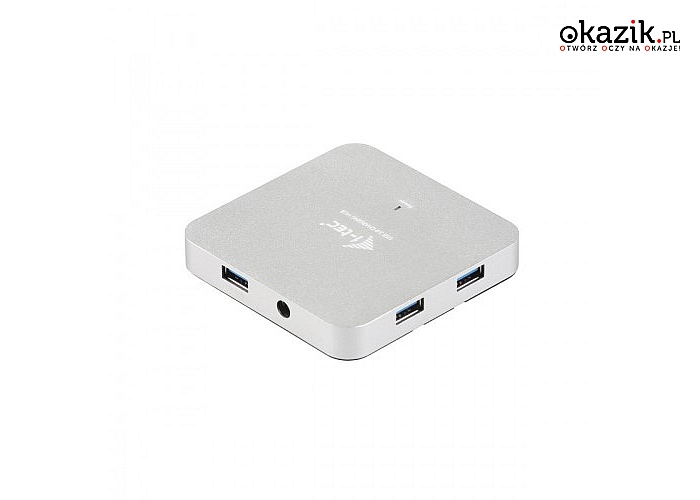 i-tec: USB 3.0 Metal Charging HUB 7 Portów z zasilaczem, Plug & Play, funkcja ładowania