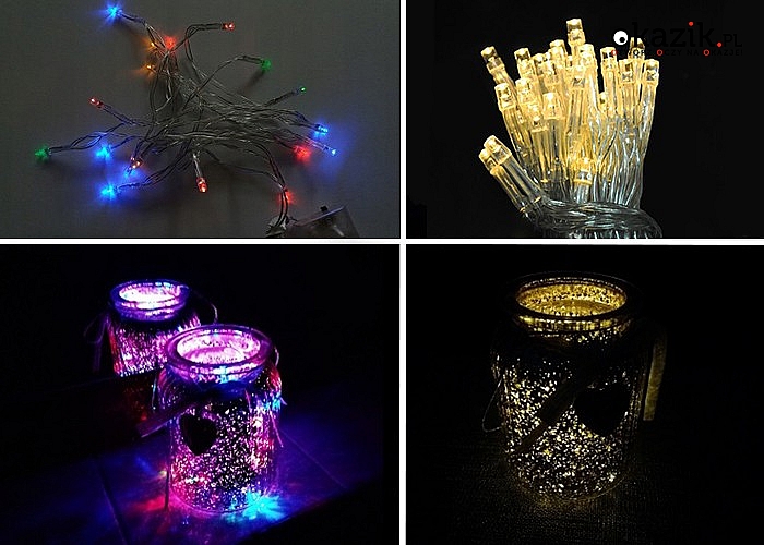 Lampki silikonowe 20 LED na baterię – różne kolory!!