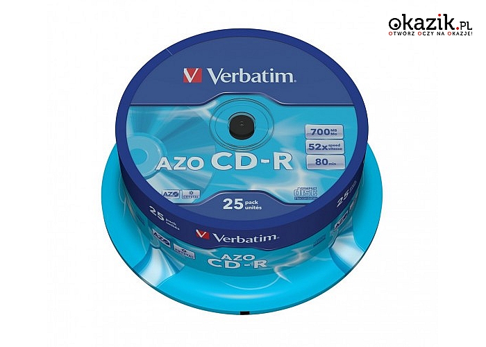 Verbatim: CD-R 52x 700MB 25P CB DLP Crystal 43352