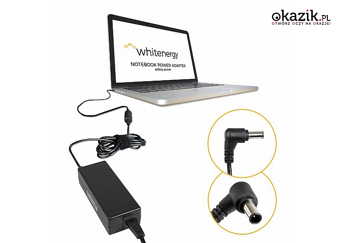 Whitenergy: Ładowarka do laptopa 14V 3A 40W 6.5x4.4 mm + pin