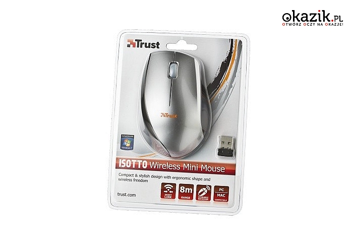 Trust: Isotto Wireless Mini Mouse - grey