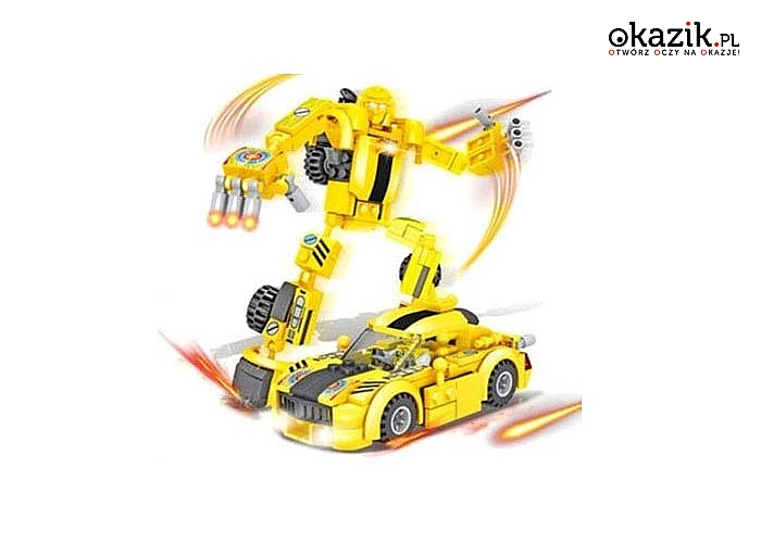 Klocki Transformers 2w1 robot, 145 elementów