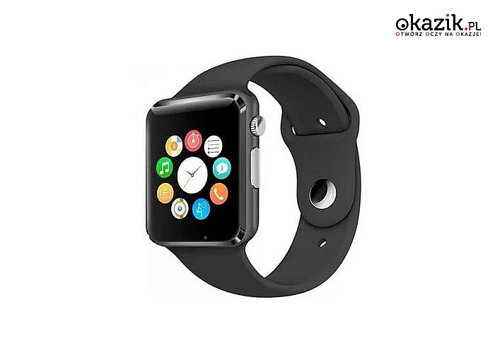 Smartwatch A1 ,zegarek kompatybilny  z systemami iOS oraz Androidem. Posiada wbudowany bluetooth oraz kamerę