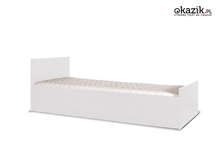 Pojedyńcze łóżko ze stelażem o wymiarach 90 x 200 . 3 w 1 prostota, elegancja i wygoda