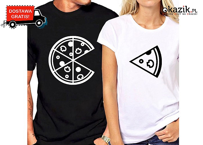 Skompletuj ze swoim partnerem całą pizzę! Świetne koszulki dla par!