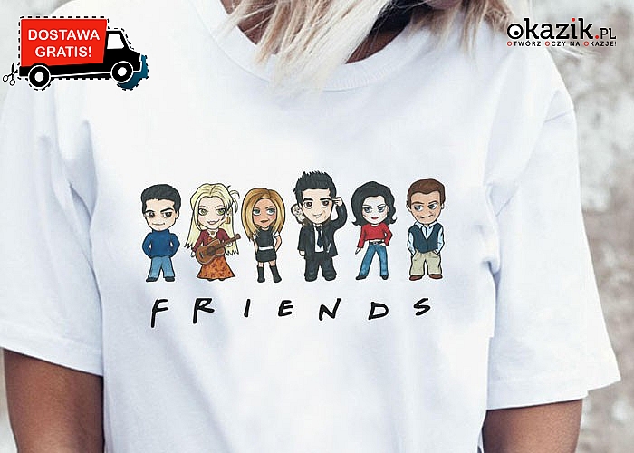 Koszulka z nadrukiem z bohaterami kultowego serialu Przyjaciele!