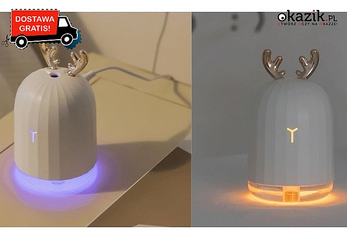 Ultradźwiękowy nawilżacz powietrza w stylowym wydaniu! Do wyboru dwa modele funkcją lampki nocnej.