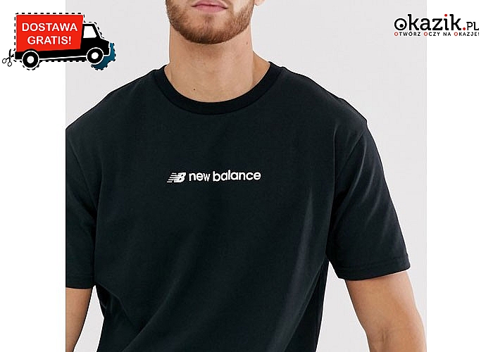 Uniwersalna koszulka męska New Balance. Biała lub czarna do wyboru.