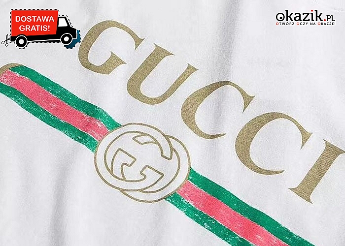 Luksusowo i sportowo! Bawełniana koszulka damska z logo Gucci!