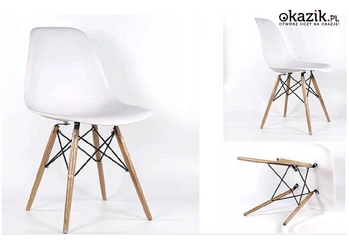 Nowoczesne krzesło DSW! Stworzone z myślą o prostocie stylu skandynawskiego! Nowoczesny design!