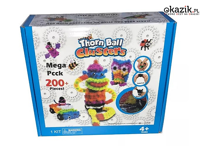 Kreatywna zabawka Kolorowe Rzepy, które przyklejają się do siebie z magiczną łatwością. Stwórz niezwykłe dzieła 3D !!!