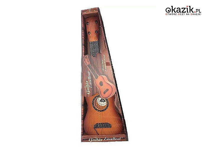 Gitara akustyczna dla najmłodszych muzyków. Gitara strunowa to idealny prezent dla małych dzieci lubiących muzykę.