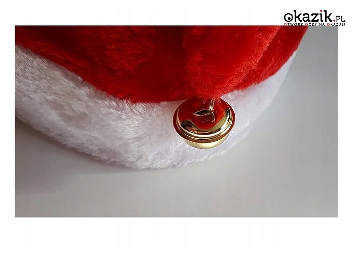Grająca czapka Świętego Mikołaja! Bardzo fajny i zabawny gadżet świąteczny! Śpiewa i tańczy!