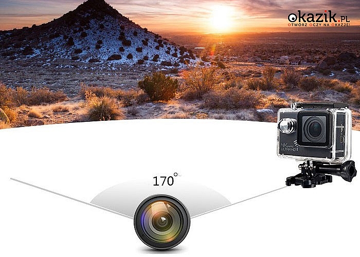Profesjonalna sportowa kamera ULTRA HD 4K + WiFi! Jedna z najlepszych na rynku! W zestawie akcesoria!