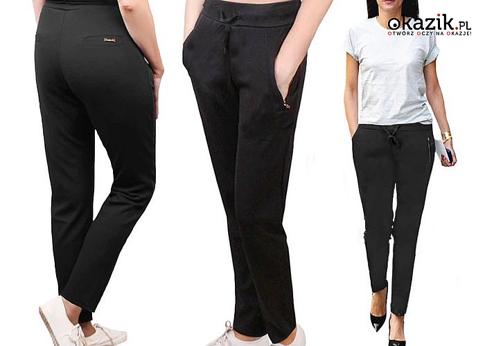 Uniwersalne, sportowe spodnie damskie w większym rozmiarze! Cosualowy model na każdą okazję!