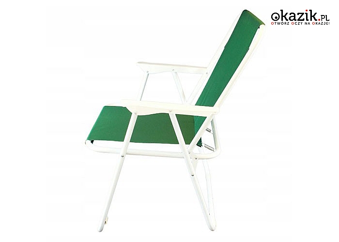 Wygodne krzesło plażowe o lekkiej ale wytrzymałej konstrukcji. Doskonale sprawdzi się na działce czy tez balkonie