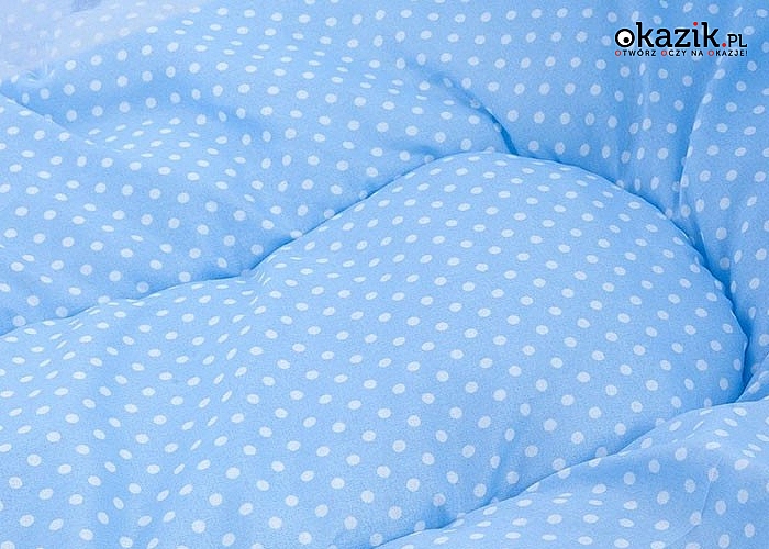 Samorozkładające się łóżeczko turystyczne z moskitierą. Kolor niebieski.