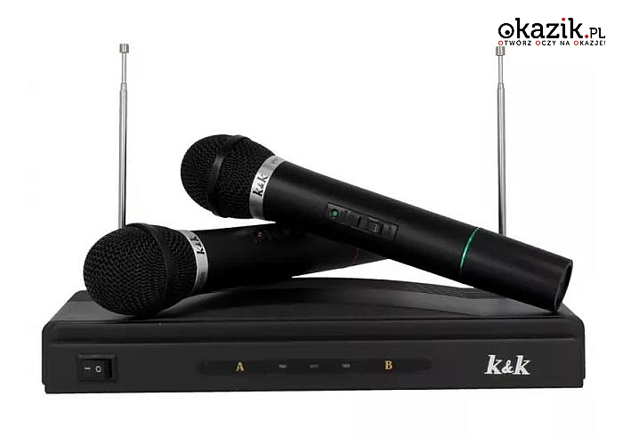 Bezprzewodowy Zestaw Karaoke 2 Mikrofony . Rewelacyjna rozrywka dla małych i dużych
