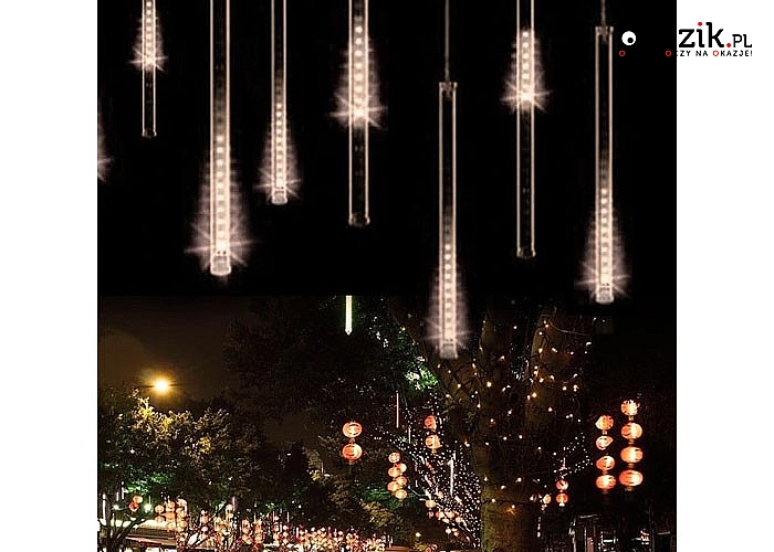 Piękna dekoracja świąteczna!Lampki choinkowe LED! Imitują spadające meteory, wodospad, padający śnieg!