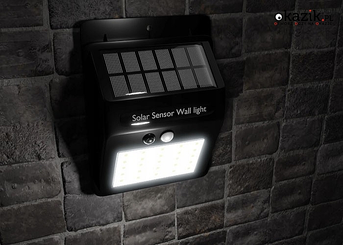 Lampa solarna 20LED z czujnikiem ruchu i zmierzchu! Inteligentny system oszczędzania energii!