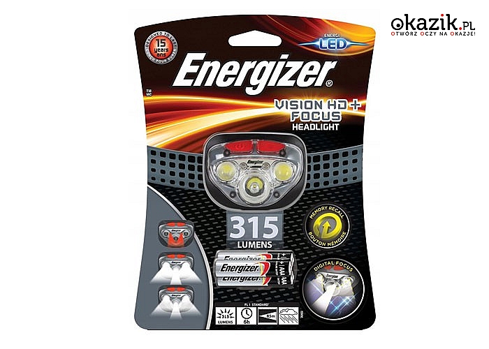 LATARKA CZOŁOWA ENERGIZER VISION HD+ LED CZOŁÓWKA. Duża moc i długa żywotność!