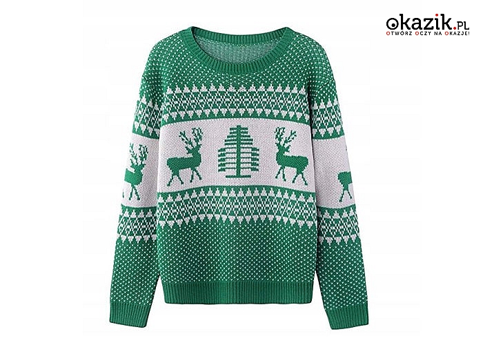 Ciepły, świąteczny sweterek damski! Idealny na długie, zimowe wieczory! Poczuj klimat świąt!