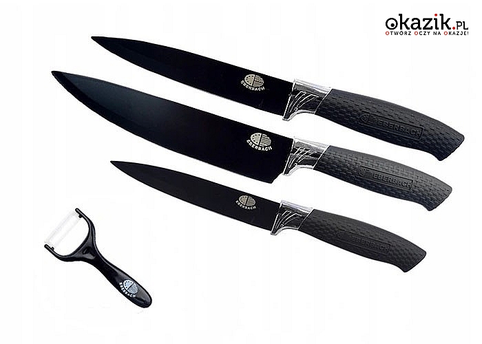 Elegancki zestaw noży marki Eberbach z powłoką Non Stick! Dwa kolory o wyboru.